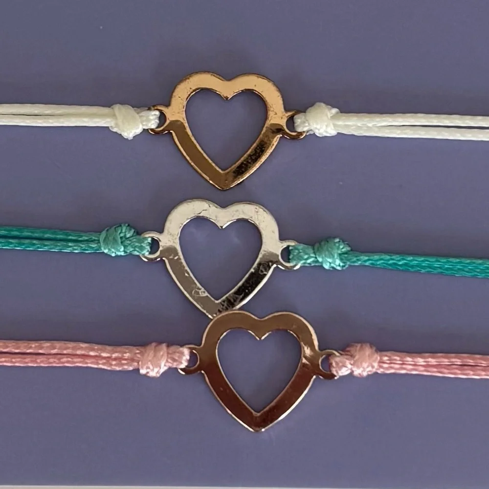 Heart Choker Necklace Set of 3 Heart Charm Chokers